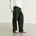 Men's Clothing Loose Fit Trendy Brand American Vintage Workwear Jeans - Straight Leg Cargo Pants With Rivets & Multi-Pockets (Black, Dark Army Green)_mkmklike.com