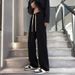 Men's Straight Leg Jeans Summer Lightweight Loose Fit High Waist Casual Trousers With Drop Crotch & Tapered Hem_mkmklike.com