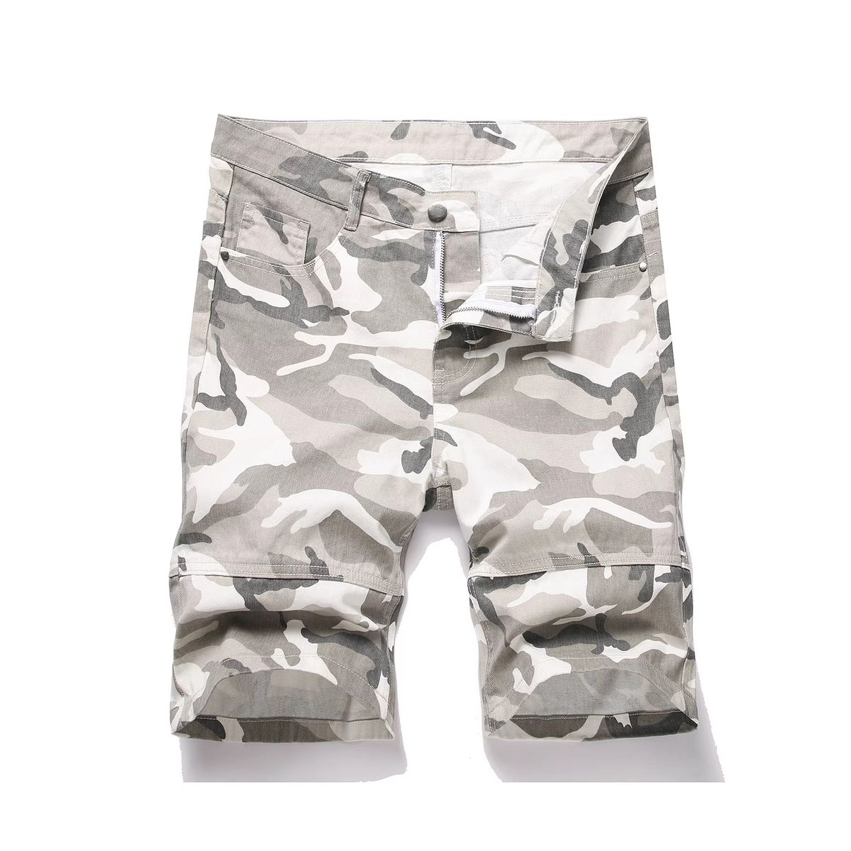 Men's Camouflage Cargo Shorts - Breathable Cotton Summer Casual Shorts For Men, Loose Fit, 5-Inch Inseam, No Stretch_mkmklike.com
