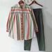 Women's Spring And Autumn Large Size Loose Fat MM Striped Collar Long-sleeved Fashion Sports Suit Two-piece Suit_mkmklike.com