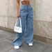 Women's Clothing Women's Jeans Washed Large Pocket Loose Women's Denim Trousers_mkmklike.com