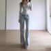 Women's Clothing Retro High Street Jeans Washed Light Blue Design Straight Mopping Pants Loose Trousers_mkmklike.com