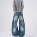 Men's Clothing Men's Loose Curved Knife Jeans High Street Premium Washed Retro Whiskered Distressed Design American_mkmklike.com