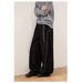 Men's American Style Black Curved Wide Leg Denim Jeans Trendy Loose Fit High End Feel Straight Leg Floor Length Trousers for Spring And Autumn_mkmklike.com