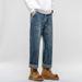 American Retro Spring Jeans, Men's Straight Harlan Loose Trendy Brand Washed Double Craft Middle Waist Youth Large Size Knowledge Clothes Decoration_mkmklike.com
