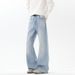 American Retro Washed Distressed Jeans For Men, Trendy New Style, Vibe High Street, Slimming, Slightly Flared_mkmklike.com