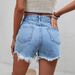 Women's Clothing Ins New Casual High Waist Raw Edge Ripped Denim Shorts_mkmklike.com