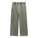 Men's Clothing Relaxed Fit Washed Jogger Pants With Elastic Waist, Wide Leg & Droopy Style For Casual Wear - Black, Light Grey, Rose Red, Dark Brown_mkmklike.com