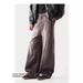 Vintage Washed Brown Wide-Leg Jeans For Men & Women – Retro Wave Pattern, Relaxed Fit, Straight Leg Denim Pants_mkmklike.com