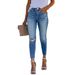 Women's Clothing Ripped Skinny Jeans Stretch Pencil Pants Spring New Style Women's Denim_mkmklike.com