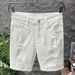 Men's Clothing Ins Trendy Fashion Cat Whisker Hole White Denim Shorts Men's Summer Ink Splashed Casual High Street Stretch Four Point Pants_mkmklike.com