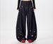 Japanese Trendy Loose Cartoon Embroidery Scimitar Jeans For Men And Women, American Vintage Washed Wide-leg Casual Pants For Men_mkmklike.com