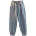 Men's Clothing Style Trendy Japanese Loose Straight Leg Harem Nine Point Casual Pants_mkmklike.com