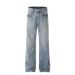 American High Washed Jeans Men's Street Fashion Loose Straight Pants Casual Simple Versatile Wide-Leg Trousers_mkmklike.com