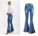 Women's Clothing Women's Denim Bell Bottom Trousers Embroidery Stitching Leopard Print Denim Women's Autumn Denim Wide Leg Trousers_mkmklike.com