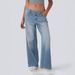 Asymmetric Low-Rise Relaxed Fit Jeans – Washed Cotton Denim Pants In Blue, Black & White (XS-3XL)_mkmklike.com