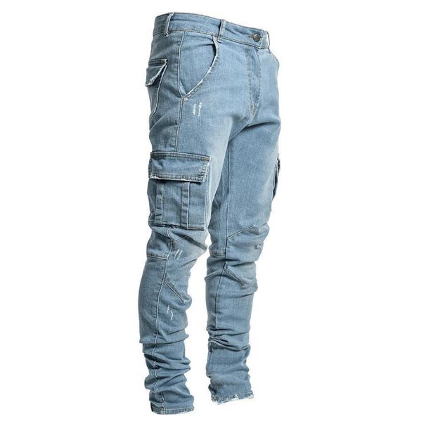 Factory Direct Men's Denim Cloth With Side Pockets Outdoor Jeans Zipper Pencil Pants Casual Pants Casual Men's Jeans_mkmklike.com