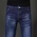 Men's Clothing Slim Fit Stretch Jeans – Classic Blue Washed Denim With Streetwear Edge_mkmklike.com