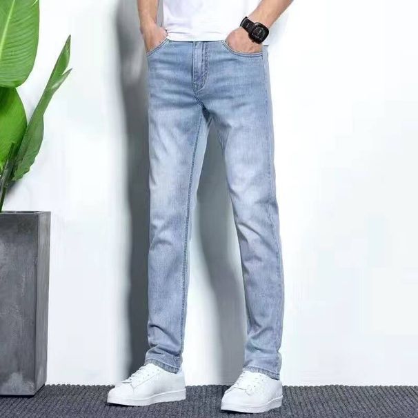 Men's Stretch Jeans For Spring/Summer 2025, Men's Korean-style Fashionable Slim-fit Skinny Pants_mkmklike.com