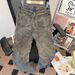 Men's Post-Apocalyptic Jeans – Distressed Utility Denim Pants With Sculptural Drapery & Asymmetrical Pockets (S-3XL, Charcoal Black)_mkmklike.com