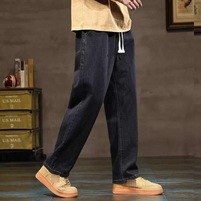 Vintage Retro Straight Fit Men's Jeans Relaxed Loose American Style Casual Pants for Spring And Autumn_mkmklike.com