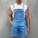 Pure 2025 Spring Summer New European Style Light Trendy Casual Denim Bib Shorts Men_mkmklike.com