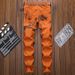 Men's Clothing Printed Slim Fit Straight Leg Jeans With Chinese Style Pattern, Casual Men's Denim Trousers_mkmklike.com