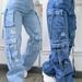 High-Waisted Utility Denim Pants – Oversized Cargo Jeans With Multi-Pockets (Straight-Leg Workwear For Women)_mkmklike.com