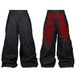 Unisex High-Street Heavy-Duty Patchwork Denim Pants – Grunge Checkered Overlays, Vintage Wide-Leg Silhouette, Subculture Revival, Streetwear Staple_mkmklike.com