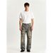 Men's Clothing Trendy High Street Style Jeans Distressed Graffiti Print Loose Straight Leg Pants_mkmklike.com