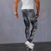 Premium Stretch Slim Fit Men's Jeans - Black Grey Distressed Denim Pants With Straight Leg & Mid Rise For Casual Wear_mkmklike.com
