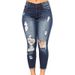 Ripped High-Waisted Skinny Jeans For Women – Stretch Denim Cropped Pants With Distressed Details (Dark Blue/Light Blue, S-3XL)_mkmklike.com