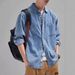 Solid Color Workwear Denim Shirt Men's Trendy Brand Trendy Couple Loose And Cool Shirt Jacket_mkmklike.com
