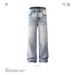 Men's Clothing Retro Washed Old Jeans Men's And Women's Loose Straight Trousers_mkmklike.com