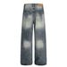 Men's High-Waist Skinny Jeans Retro Washed High Street Style With Lightning Stripe Design Loose Fit Denim_mkmklike.com