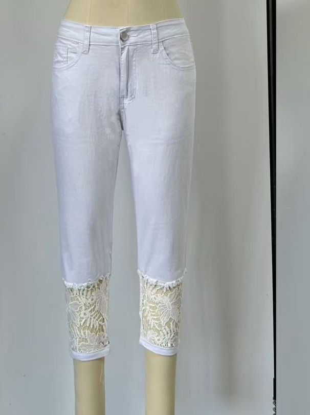 K Lace Ankle Thin Stretch Jeans For Women To Look Slim_mkmklike.com