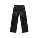 EF JEANS | 2025 Spring New American High Street Tide Graffiti Splicing Design Straight Loose Jeans_mkmklike.com