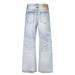 Men's Vintage Washed Light Blue Straight Leg Slightly Flared Jeans With Classic Cat Whisker Design For Casual Street Style_mkmklike.com