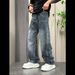 Men's Relaxed Fit Straight Leg Jeans – Classic Vintage Denim Pants With Tapered Cuff & Urban Style_mkmklike.com