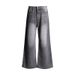 Trendy High-Waisted Wide-Leg Jeans For Women - Comfortable Stretch Denim Pants With Vintage Wash (Mocha Grey, XS-XL)_mkmklike.com