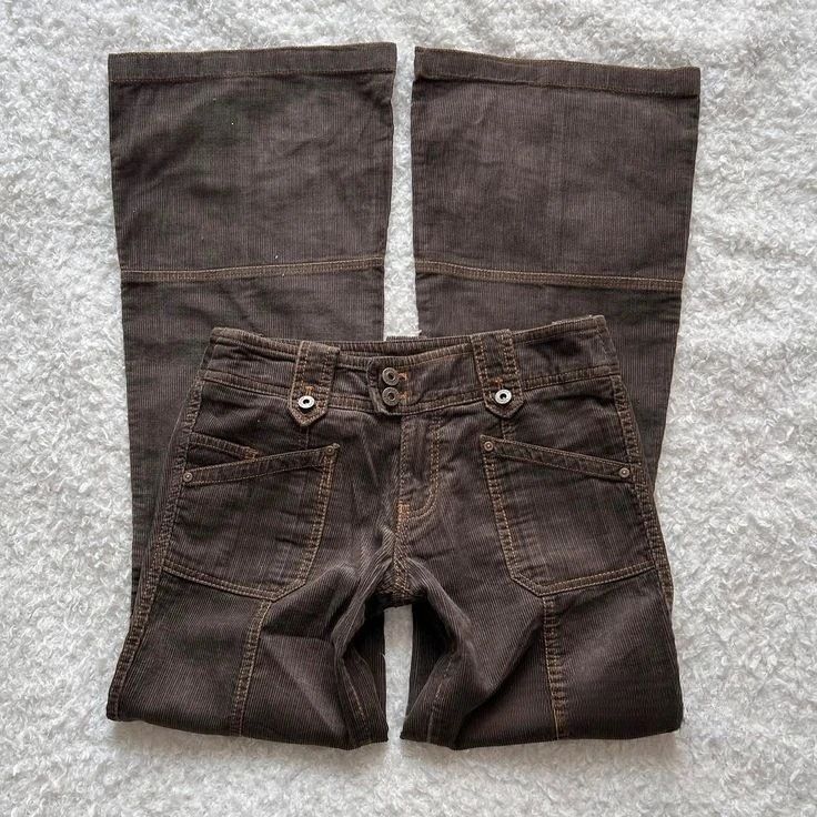 Women's Retro Low Waisted Flared Jeans Vertical Stripes Buckle Belt Wholesale European American Cross Border Trade Denim_mkmklike.com