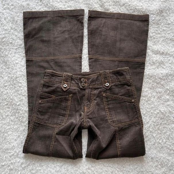 Women's Retro Low Waisted Flared Jeans Vertical Stripes Buckle Belt Wholesale European American Cross Border Trade Denim_mkmklike.com