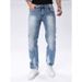 Men's Slim Fit Stretch Jeans - Comfortable Straight Leg Denim Pants For Casual Wear (Light Blue, S-2xl)_mkmklike.com