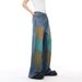 Men's Clothing Street Hip-Hop Graffiti Washed Denim Jeans For Men - Loose Fit Straight Leg Pants With Colorful Splash Design_mkmklike.com