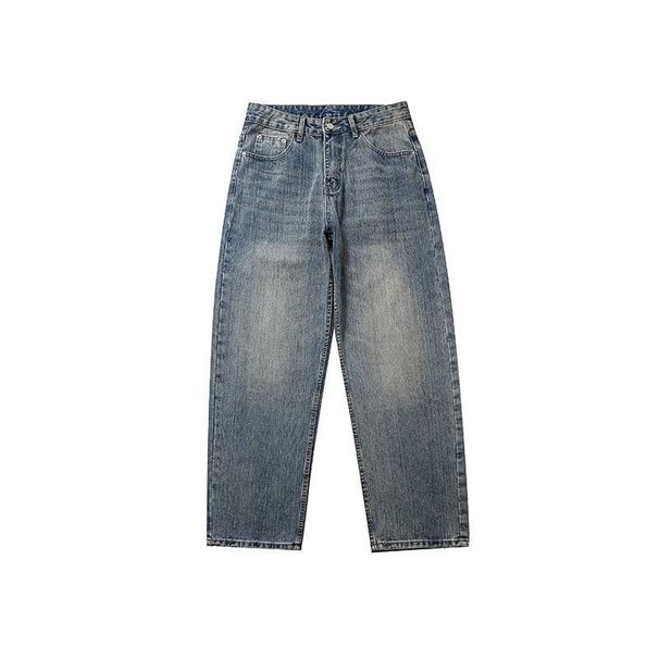 Men's Trendy Whiskered Washed Bamboo Joint Casual Workwear Jeans Cool And Stylish Straight Leg_mkmklike.com