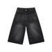 Vintage Washed Denim Shorts – Relaxed Straight Fit, 7-Inch Inseam, Distressed Finish, Summer Casual, Unisex Streetwear_mkmklike.com
