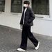 Nordmann Black Jeans Men's Floor-Length Wide-Leg Versatile Solid Color Casual Retro Trendy High-End Slimming Straight Pants_mkmklike.com