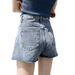 Women's Clothing High-Waisted Slimming Denim Shorts Trendy Ins Style Wide Leg Ripped A-Line Hot Pants Spring/Summer Fashion_mkmklike.com