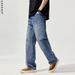 Men's Loose Fit High Street Straight Leg Jeans - Vintage Washed Denim Pants For Casual Streetwear_mkmklike.com