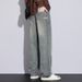 Jeans Men's Spring And Autumn Versatile American Wide-leg Pants 2024 New Trendy Brand Star Pattern Loose Straight Trousers_mkmklike.com
